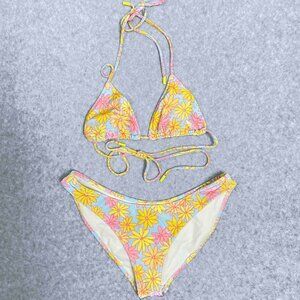 Triangl Swimwear Floral Bikini - Yellow and Pink